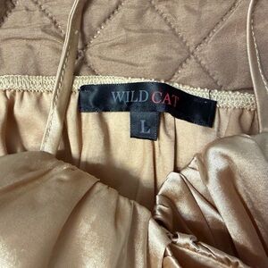 Wild Cat Satin Chemise Slip Dress - Champagne